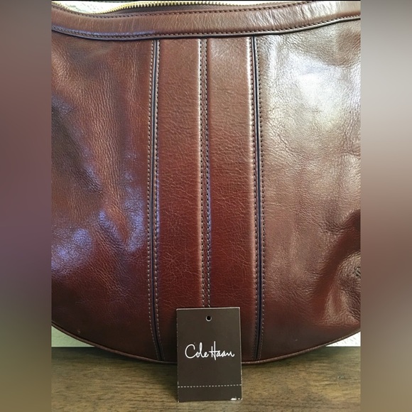 Cole Haan Zip Hobo Dark Aubergine Leather - Aerin B22055 - Picture 2 of 11